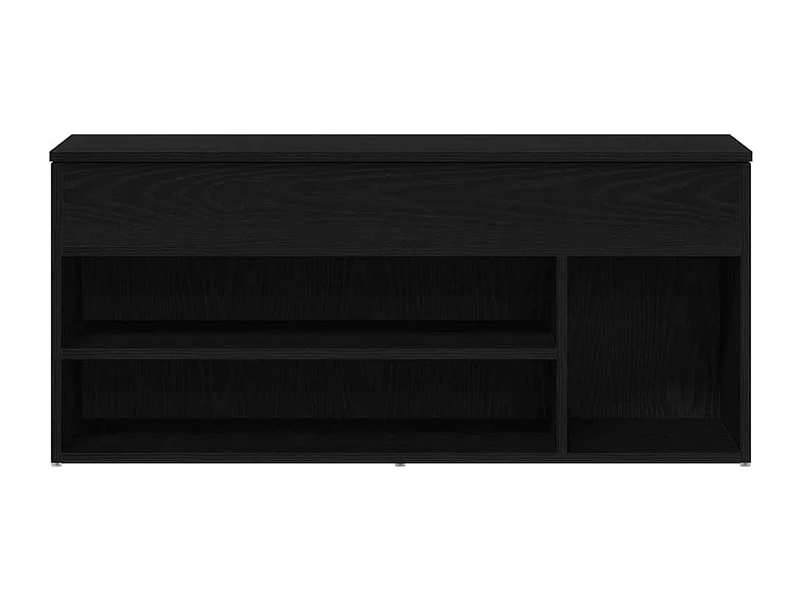 Banc à chaussures chêne noir 102x30,5x45 cm bois d'ingénierie