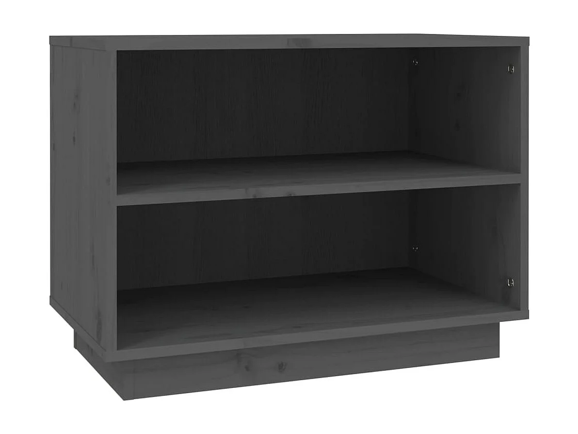 Zapatero gris 60x34x45 cm Madera maciza de pino