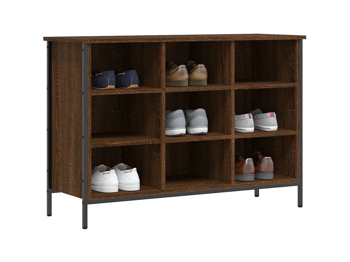 Armoire à chaussures chêne marron 100x35x70cm bois d'ingénierie