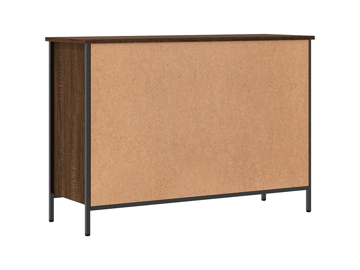 Armoire à chaussures chêne marron 100x35x70cm bois d'ingénierie