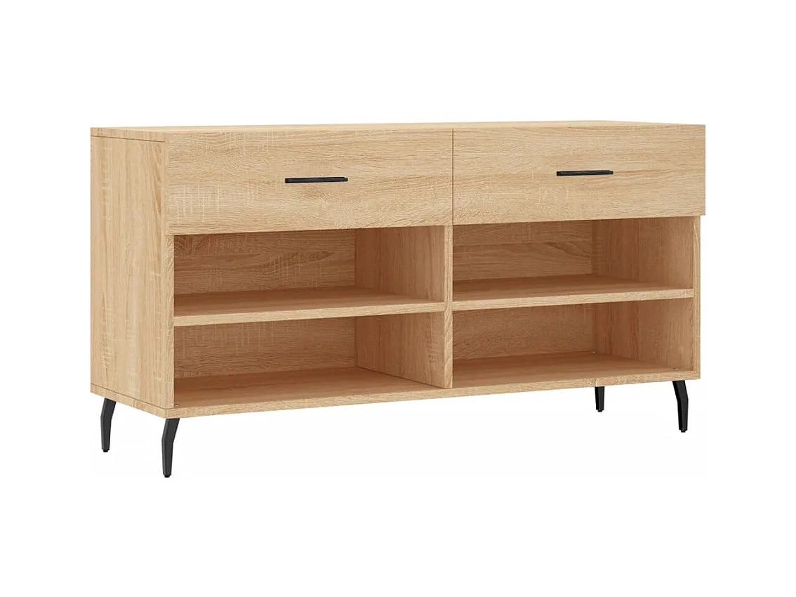 Banc à chaussures chêne sonoma 102x35x55 cm bois d'ingénierie
