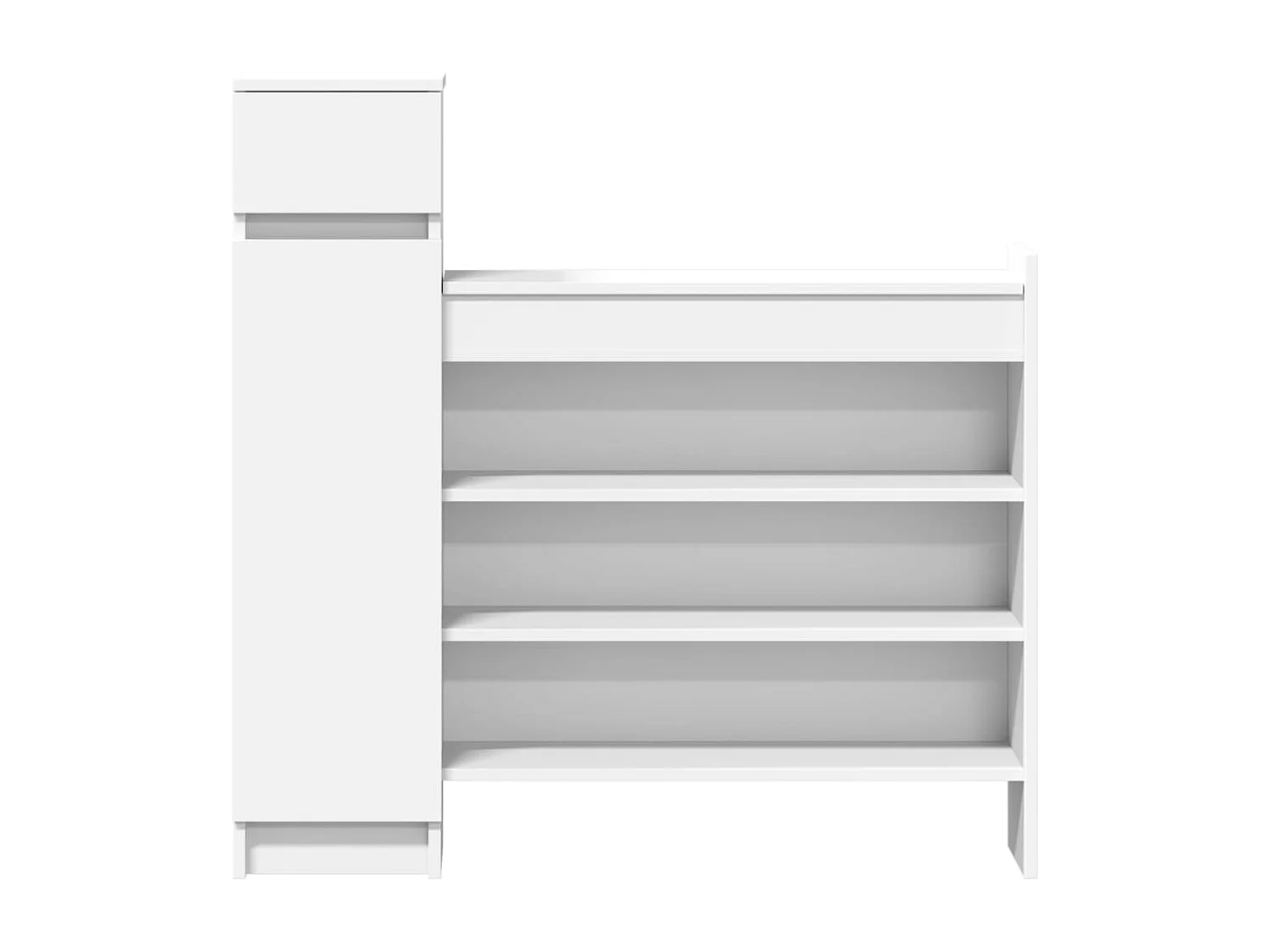 Zapatero blanco 100,5x28x100 cm madera contrachapada