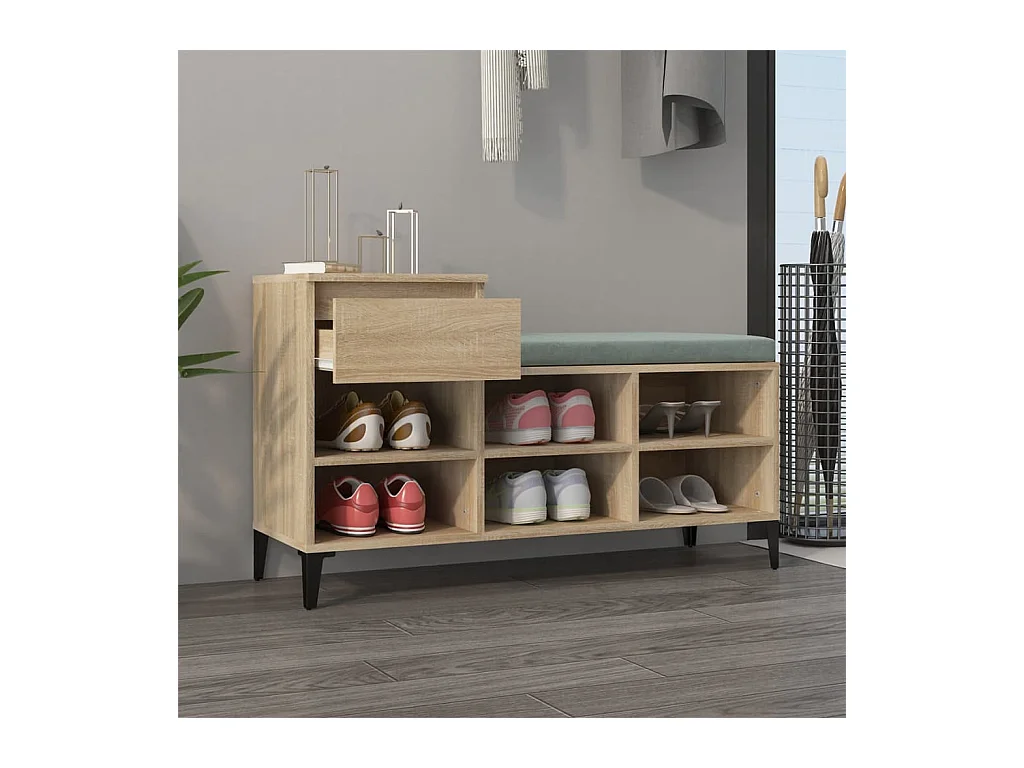 Armoire à chaussures Chêne sonoma 102x36x60cm Bois d'ingénierie