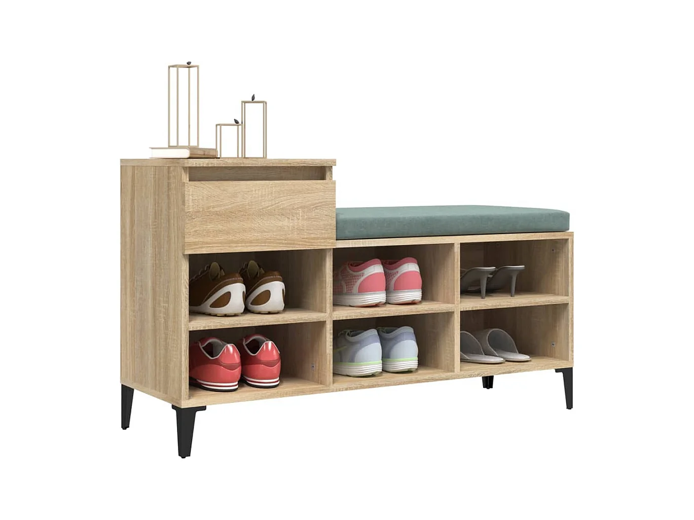 Armoire à chaussures Chêne sonoma 102x36x60cm Bois d'ingénierie