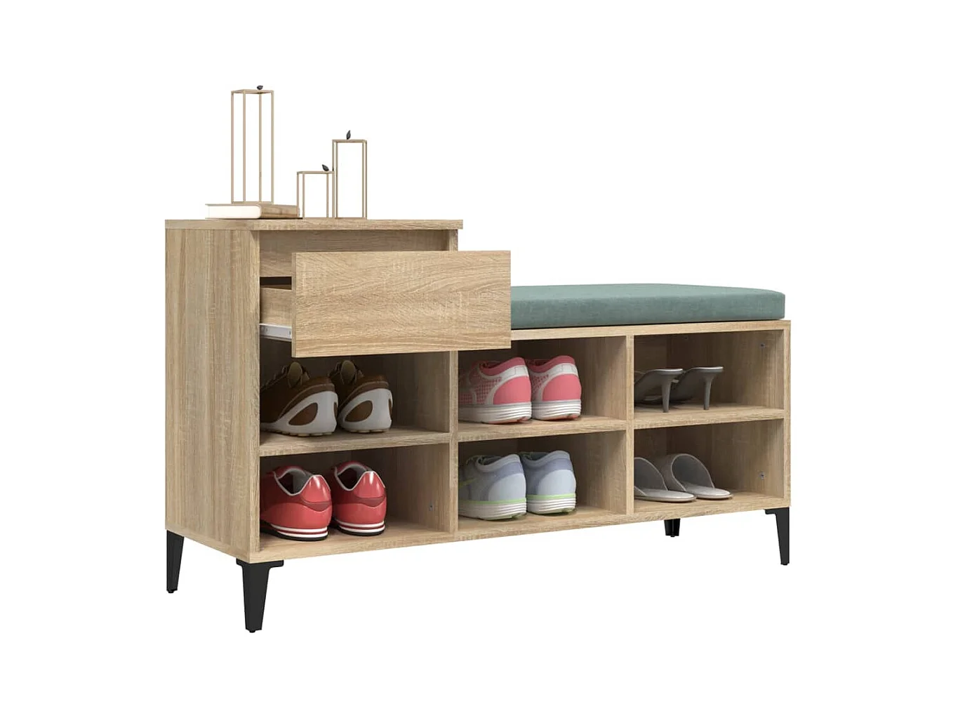 Armoire à chaussures Chêne sonoma 102x36x60cm Bois d'ingénierie