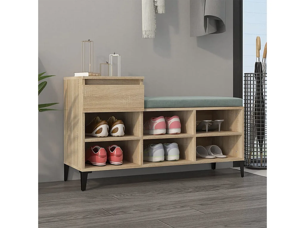 Schuhschrank aus Sonoma-Eiche, 102 x 36 x 60 cm, Holzwerkstoff