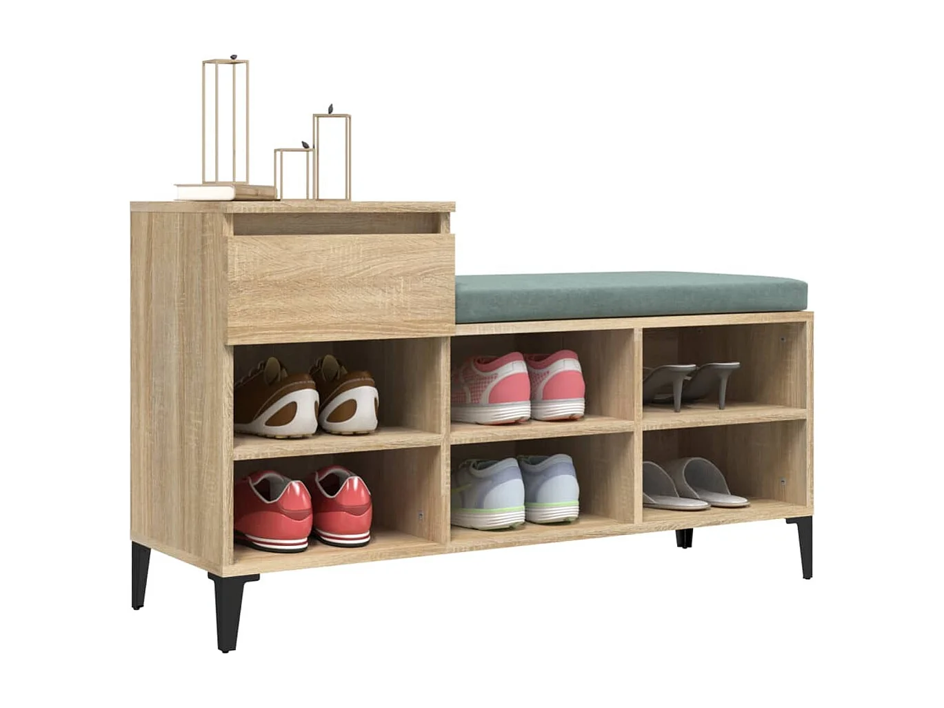 Schuhschrank aus Sonoma-Eiche, 102 x 36 x 60 cm, Holzwerkstoff