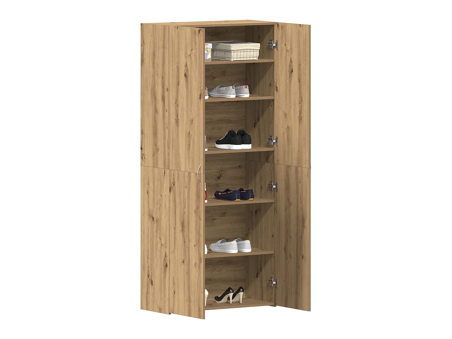 Armoire à chaussures Chêne artisanal 80x35,5x180 cm Bois d'ingénierie