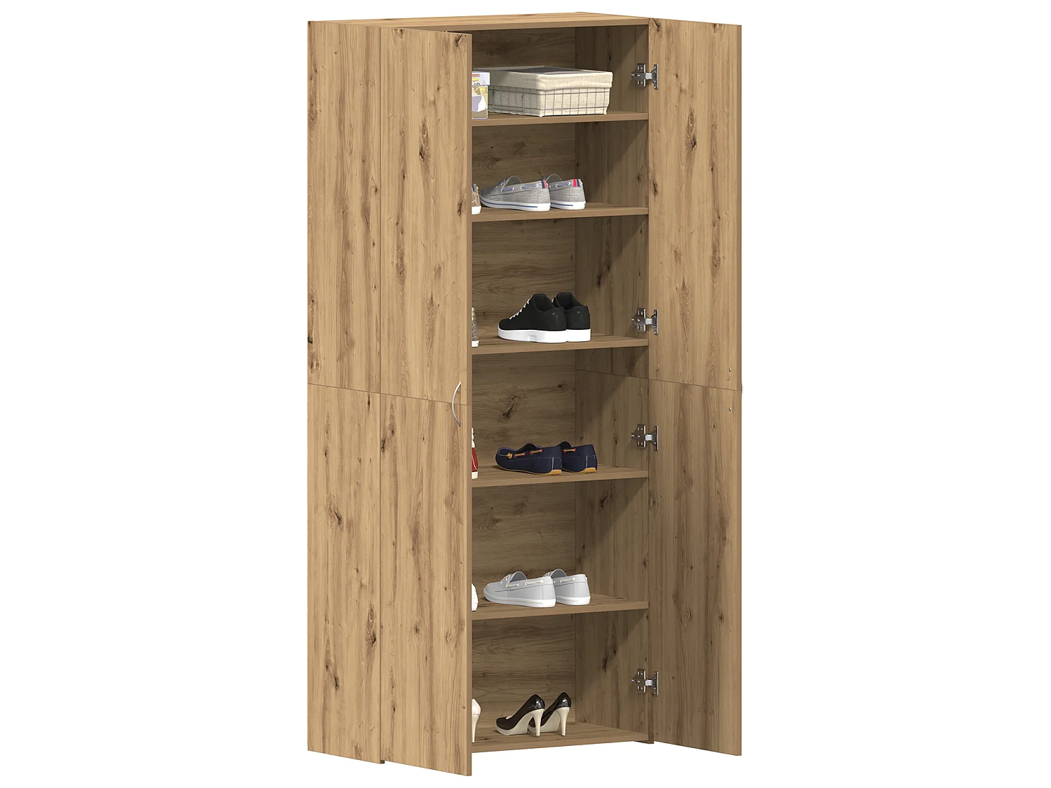 Armoire à chaussures Chêne artisanal 80x35,5x180 cm Bois d'ingénierie