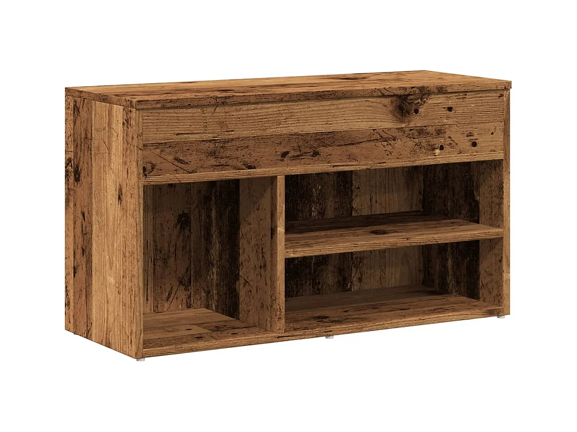 Banc à chaussures vieux bois 80x30x45 cm bois d'ingénierie