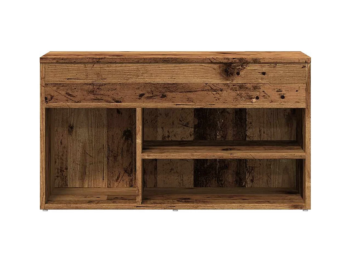 Banc à chaussures vieux bois 80x30x45 cm bois d'ingénierie