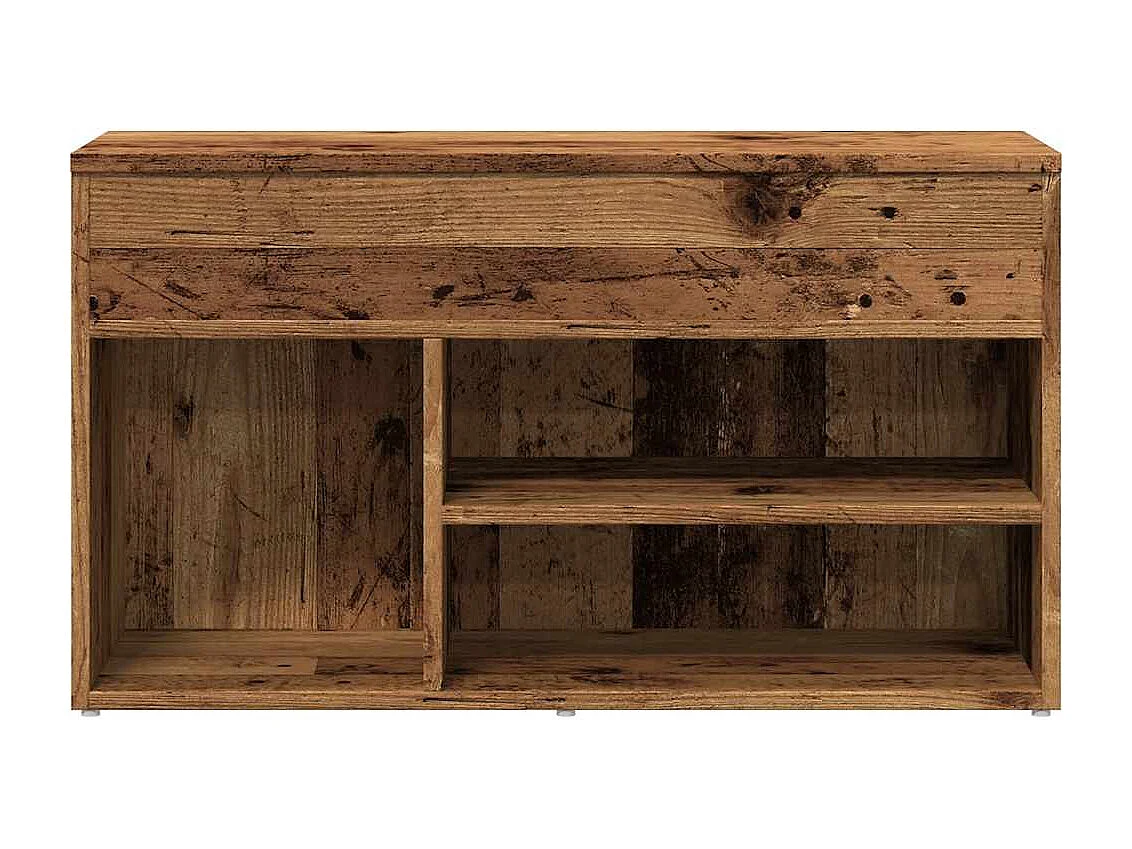 Banc à chaussures vieux bois 80x30x45 cm bois d'ingénierie