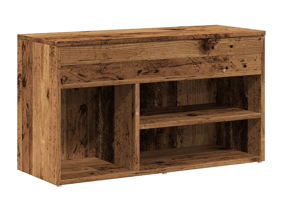 Banc à chaussures vieux bois 80x30x45 cm bois d'ingénierie