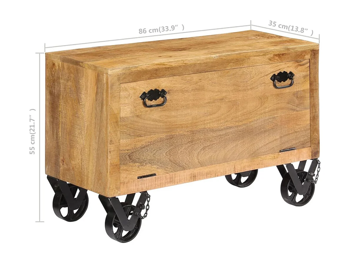 Armoire à chaussures 86x35x55 cm Bois de manguier solide