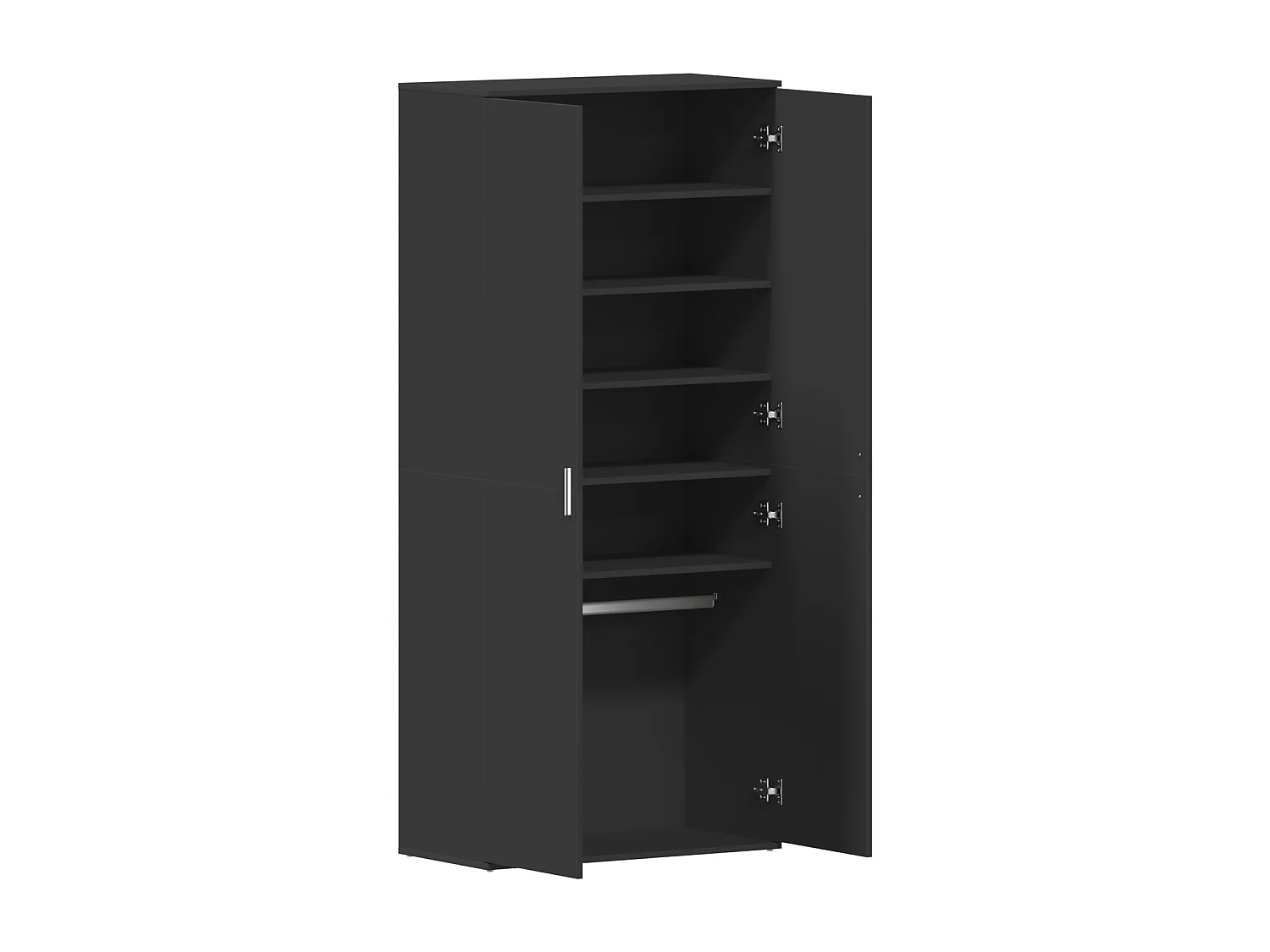 Meuble à chaussures Noir 80x39x180 cm Bois d'ingénierie