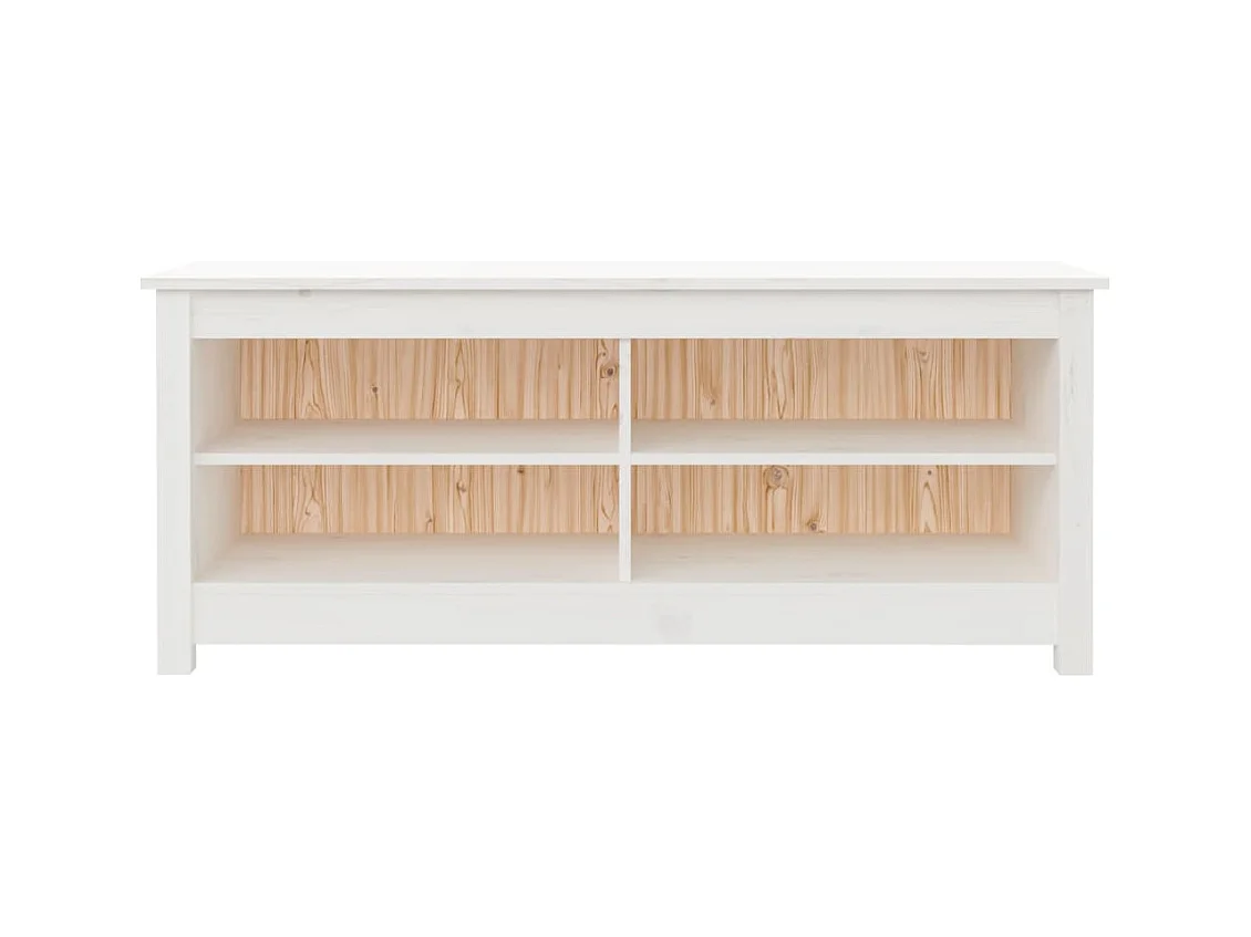 Witte schoenenbank 110x38x45,5 cm Massief grenenhout