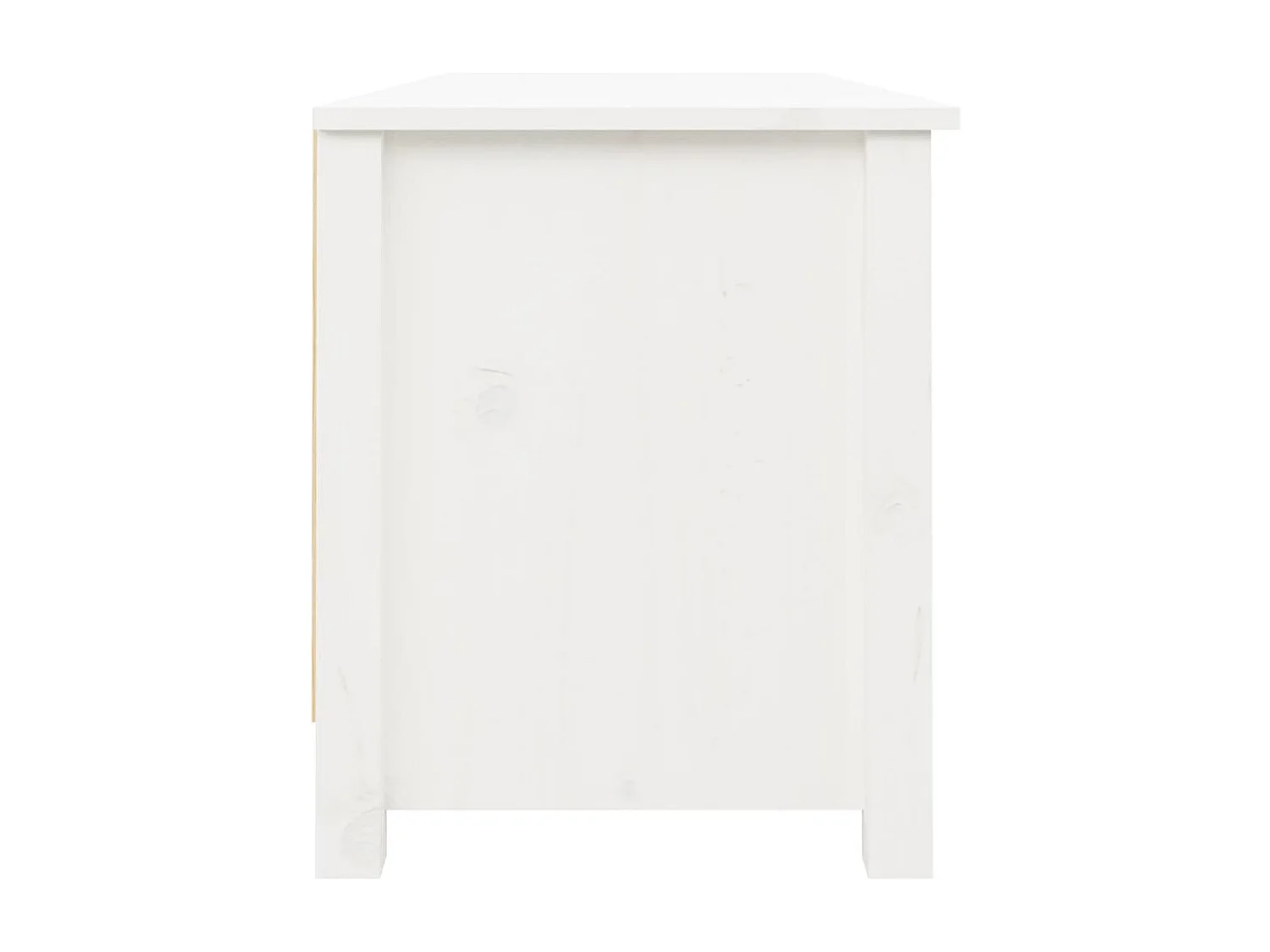 Panca portascarpe bianca 110x38x45,5 cm Legno massello di pino