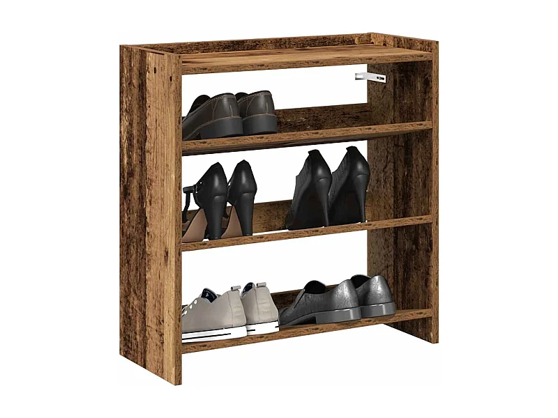 Oud houten schoenenrek 60x25x62 cm bewerkt hout