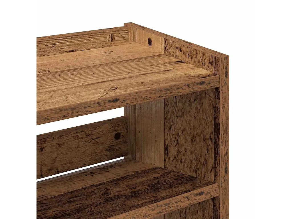 Étagère à chaussures vieux bois 60x25x62 cm bois d'ingénierie