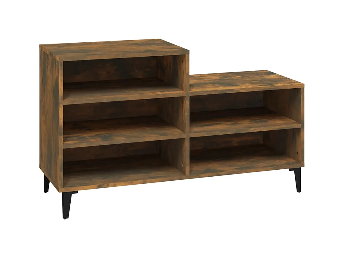 Armoire à chaussures Chêne fumé 102x36x60 cm Bois d'ingénierie