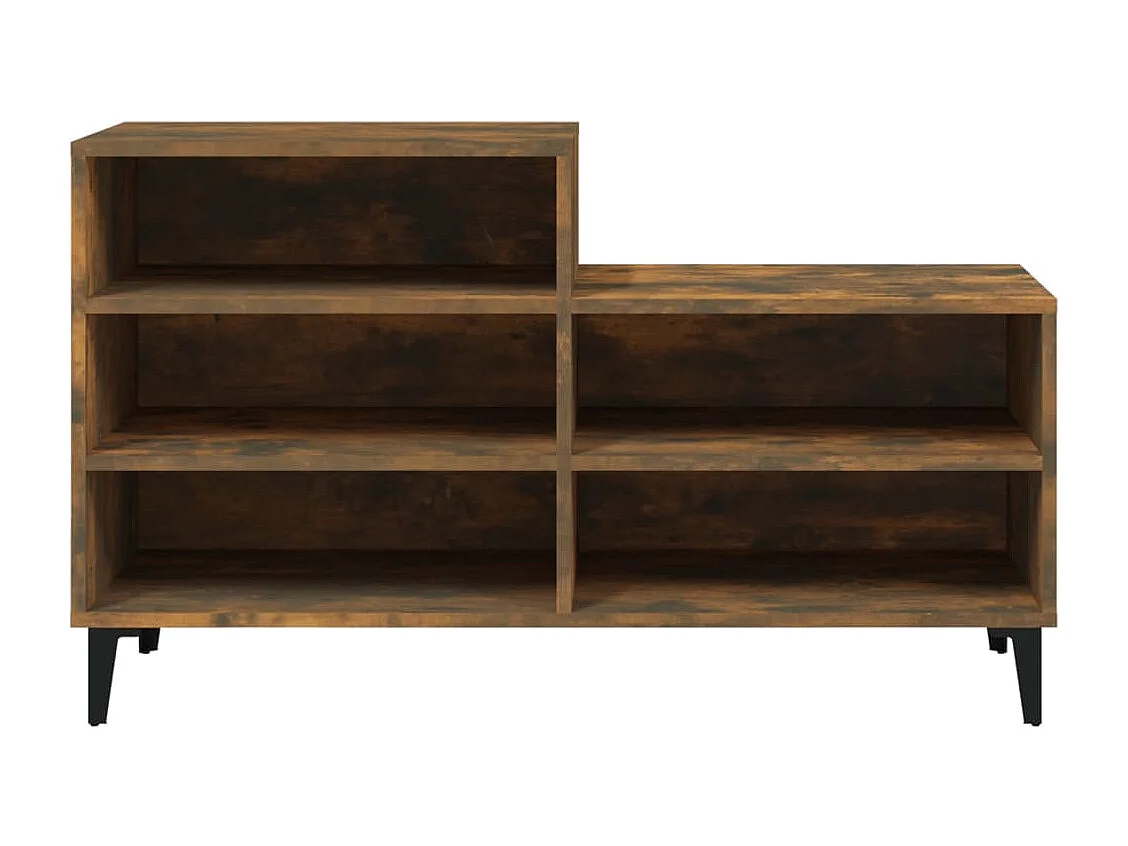 Schuhschrank aus geräucherter Eiche, 102 x 36 x 60 cm, Holzwerkstoff