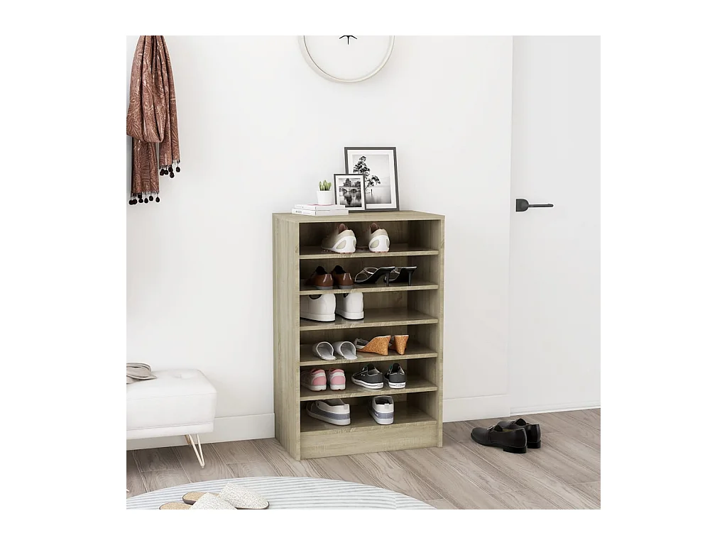 Armoire à chaussures Chêne Sonoma 60x35x92 cm Bois d’ingénierie