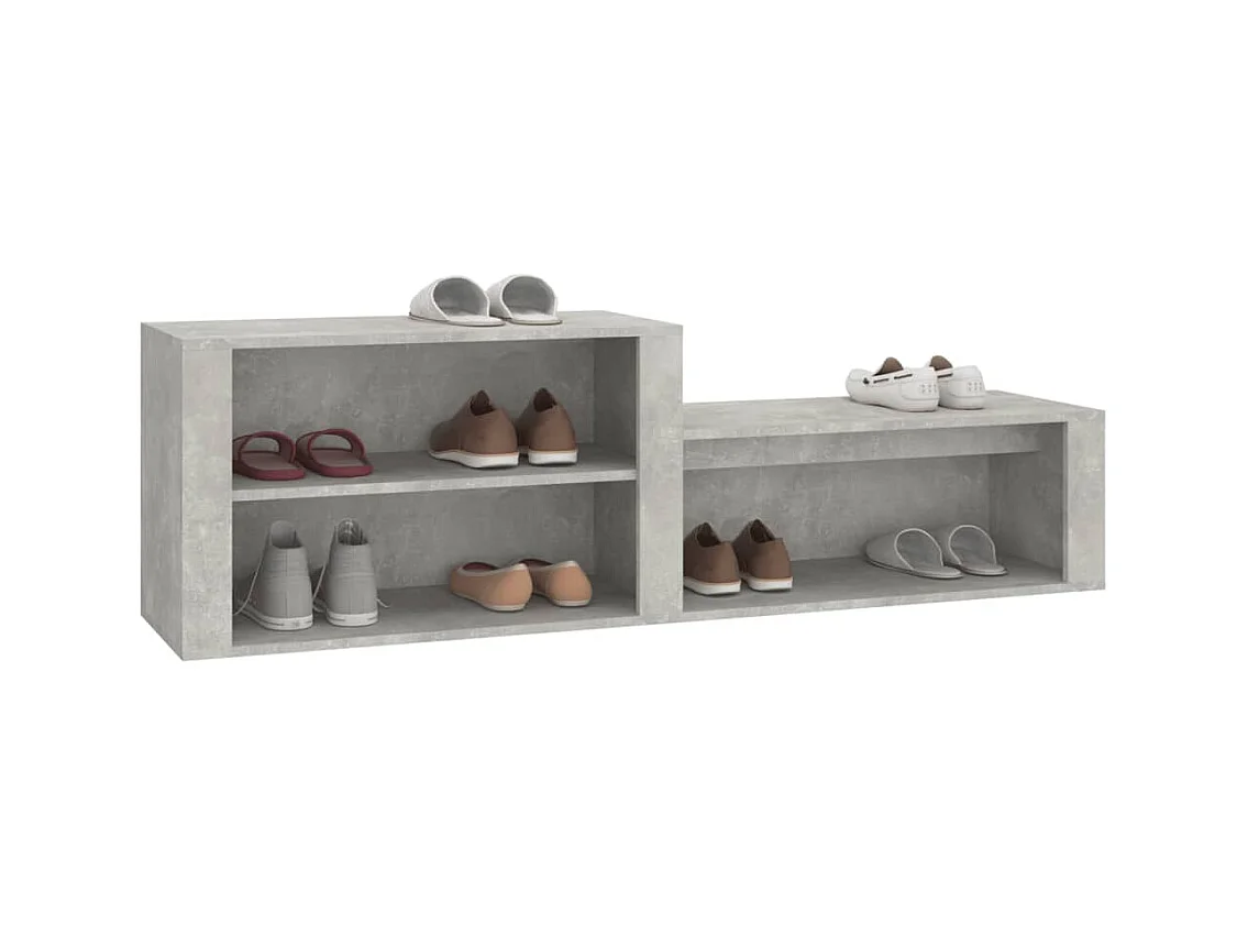 Zapatero gris hormigón 150x35x45 cm Madera de ingeniería