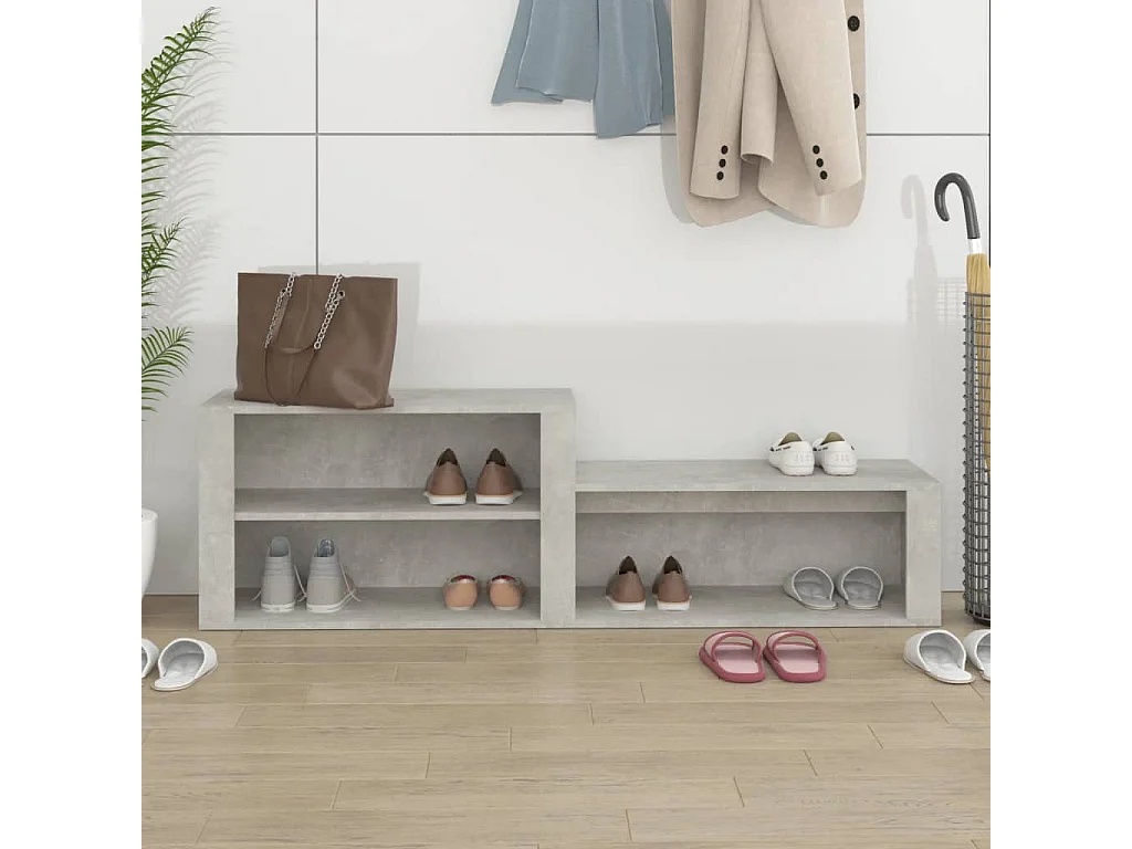 Armoire à chaussures Gris béton 150x35x45 cm Bois d'ingénierie