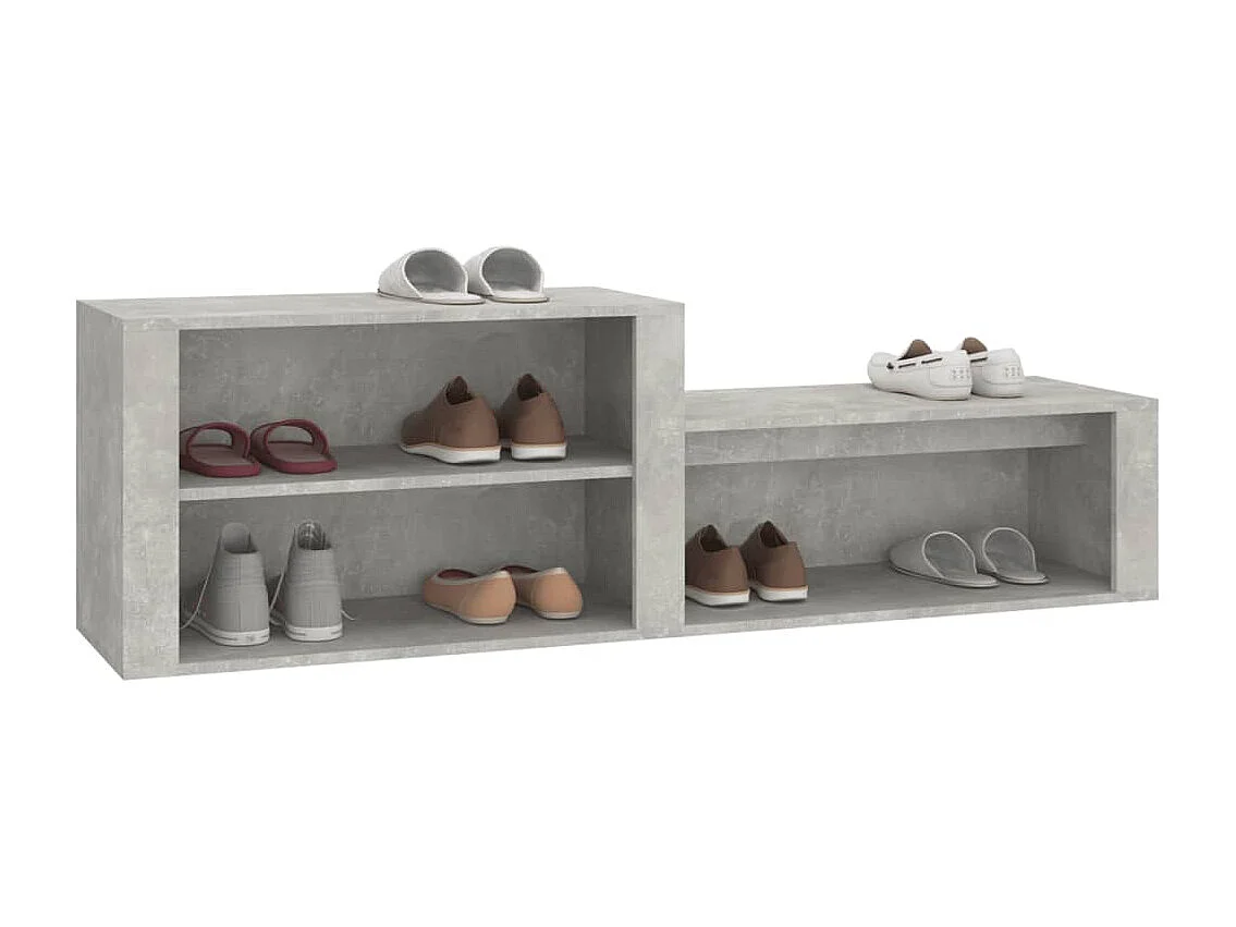 Armoire à chaussures Gris béton 150x35x45 cm Bois d'ingénierie