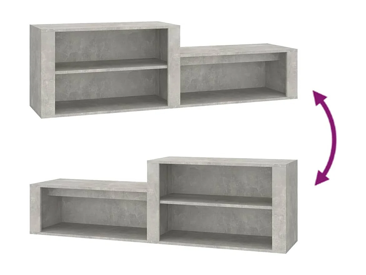 Armoire à chaussures Gris béton 150x35x45 cm Bois d'ingénierie