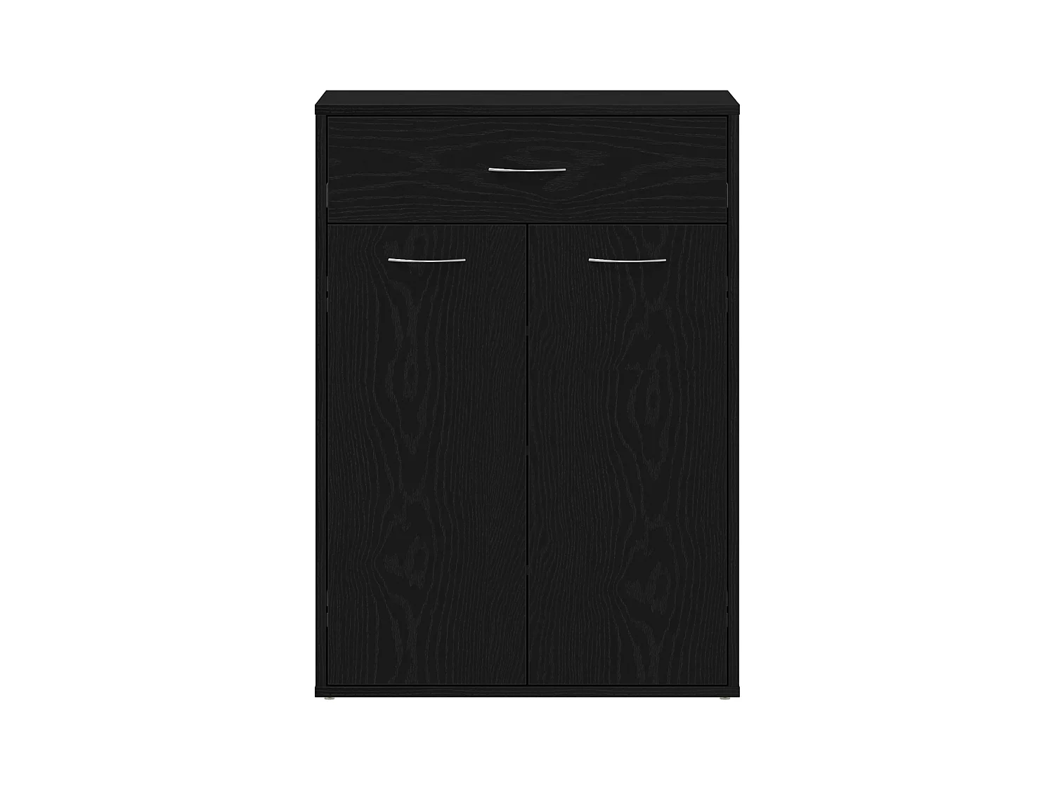 Zwarte eikenhouten schoenenkast 60x35x84 cm in bewerkt hout