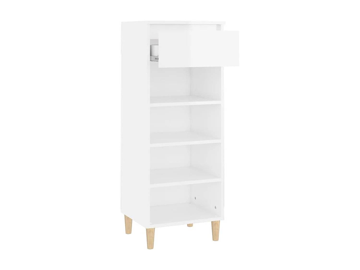 Scarpiera Bianco lucido 40x36x105cm Legno composito