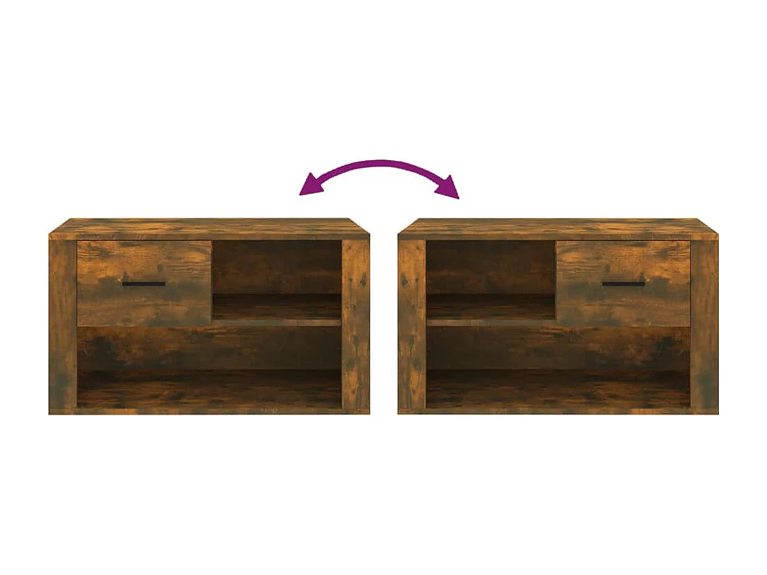 Zapatero de roble ahumado 80x35x45 cm Madera de ingeniería