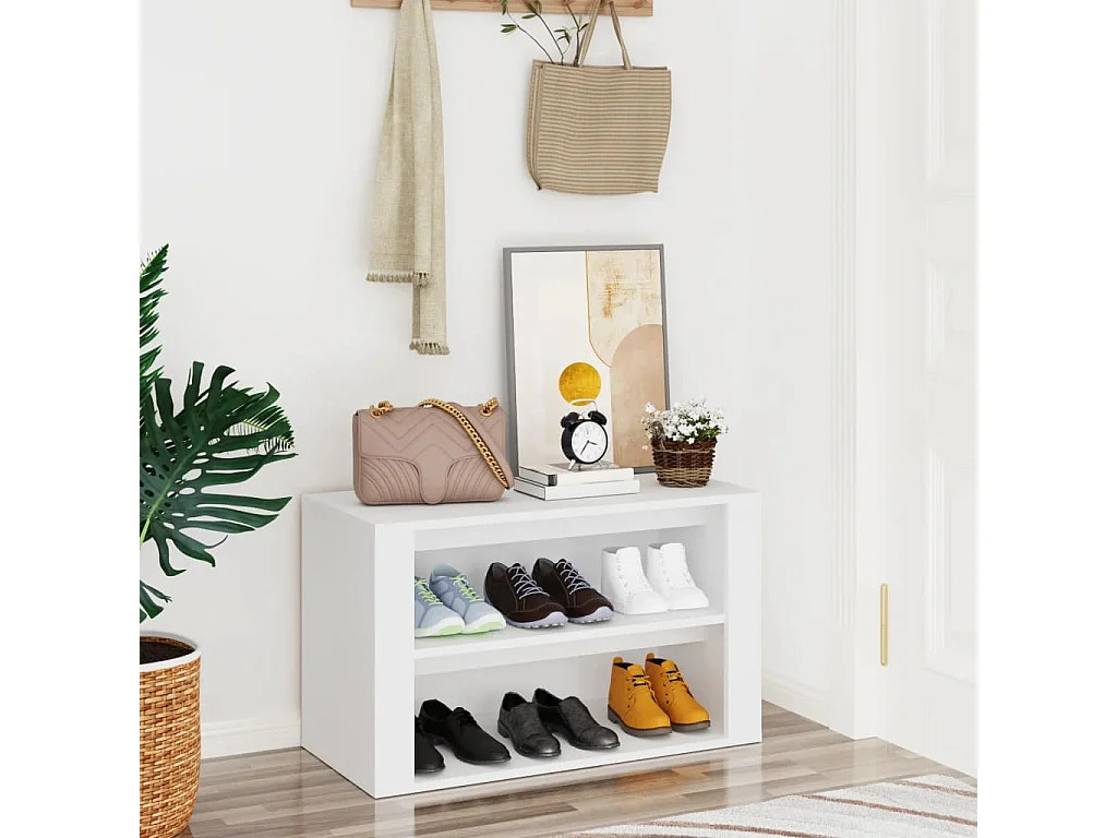 Étagère à chaussures Blanc 75x35x45 cm Bois d'ingénierie