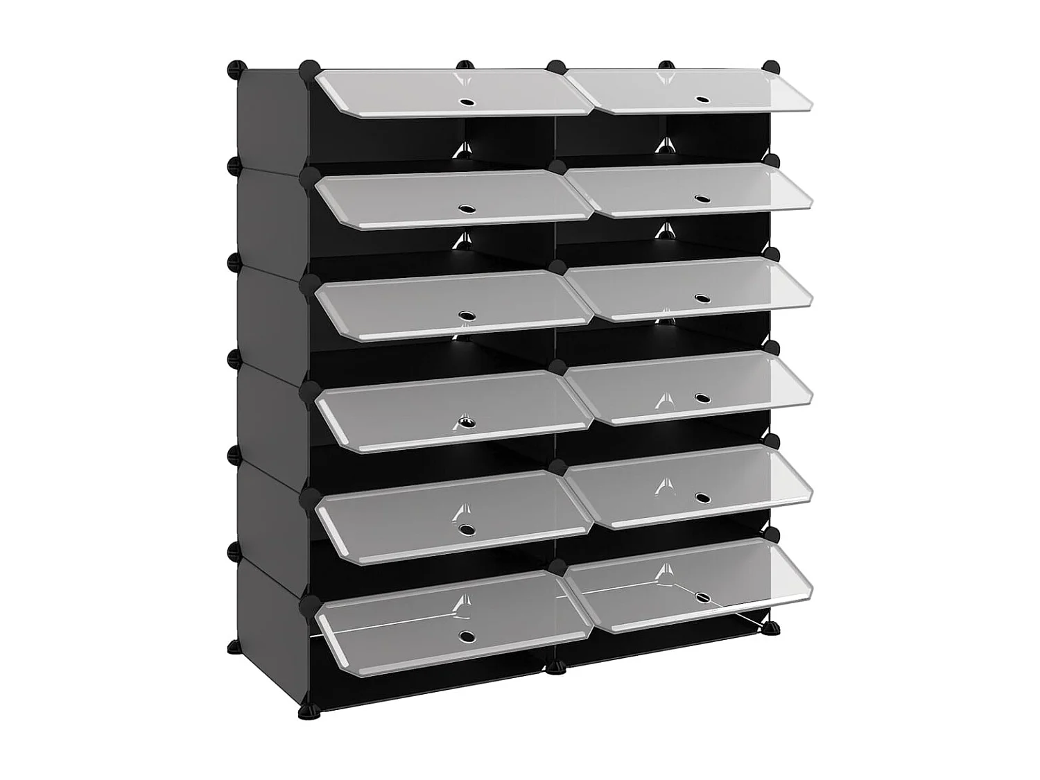 Zwarte schoenenrek 94,5x36,5x106 cm PP