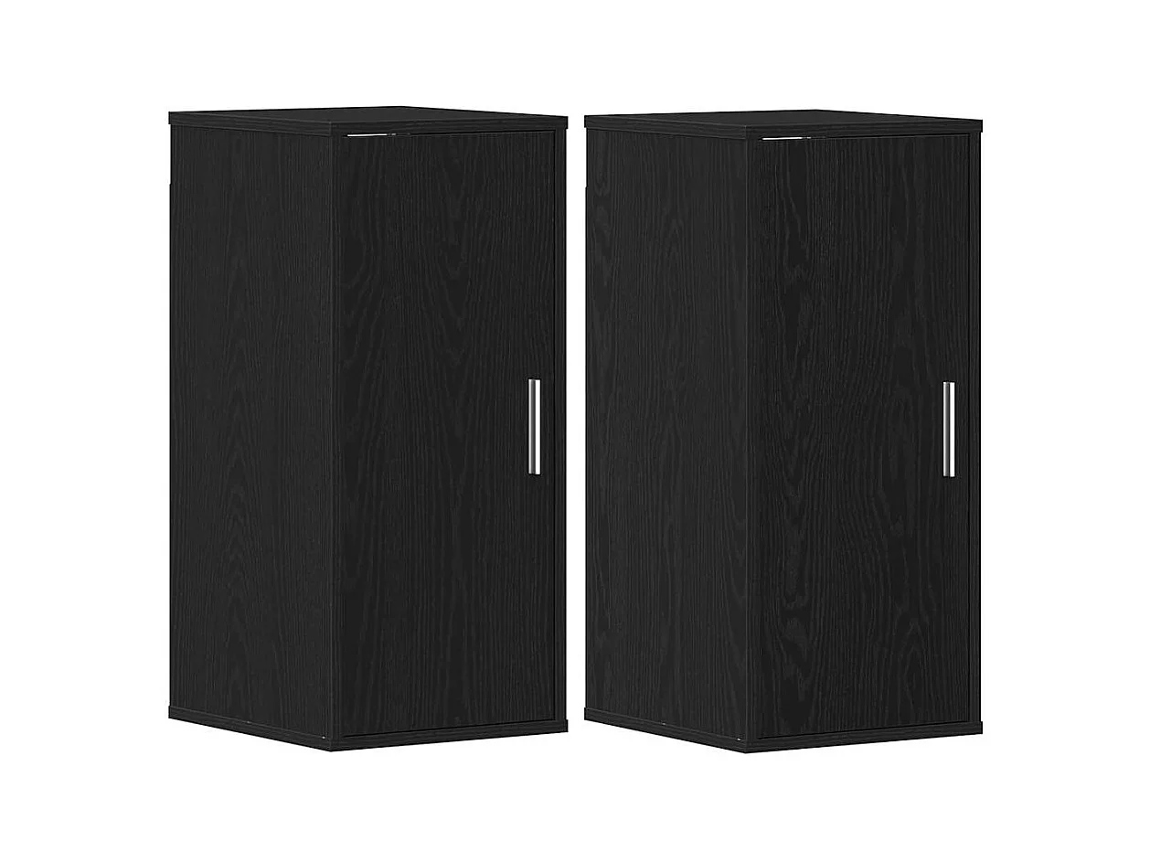 Armoires à chaussures 2 pcs chêne noir 32x35x70 cm