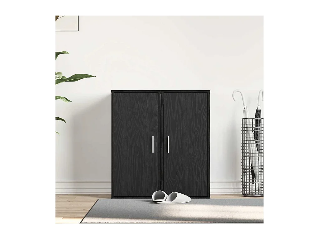 2-delige schoenenkast, zwart eiken, 32x35x70 cm