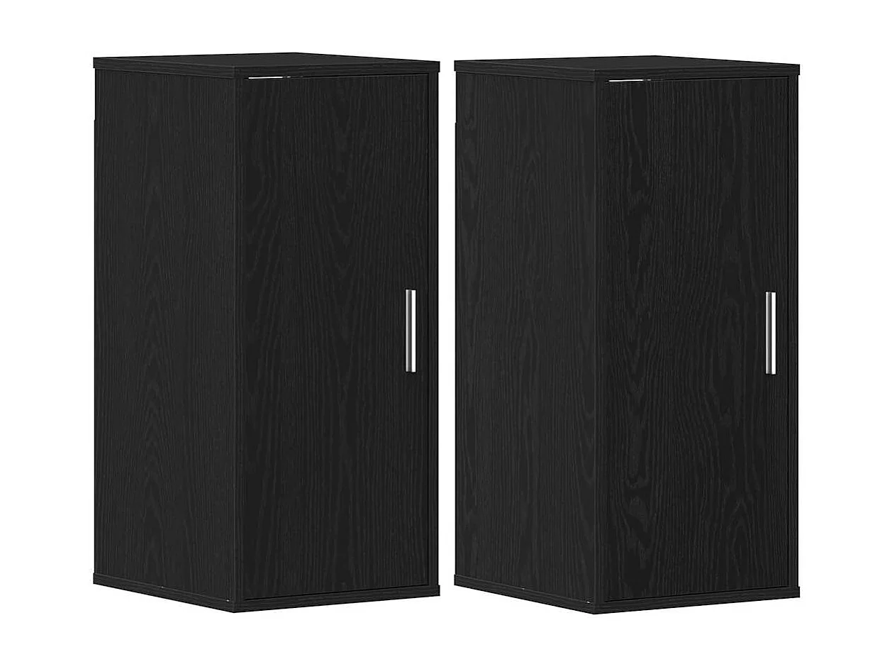 Armoires à chaussures 2 pcs chêne noir 32x35x70 cm