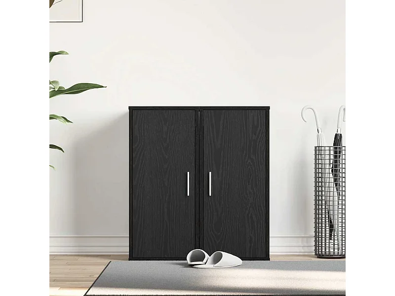 2-delige schoenenkast, zwart eiken, 32x35x70 cm