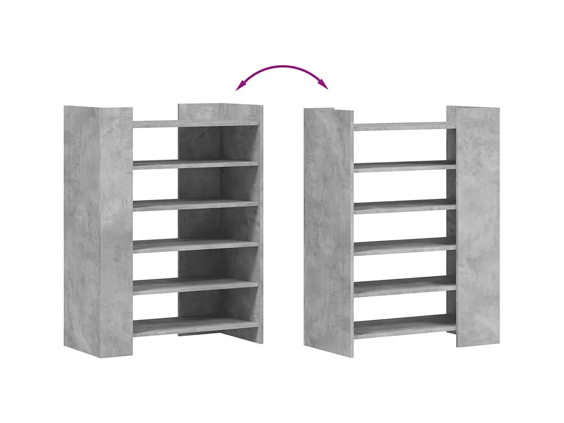 Scarpiera grigio cemento 74,5x37,5x100 cm