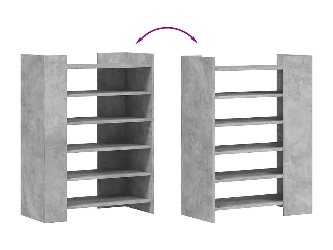 Zapatero gris hormigón 74,5x37,5x100 cm