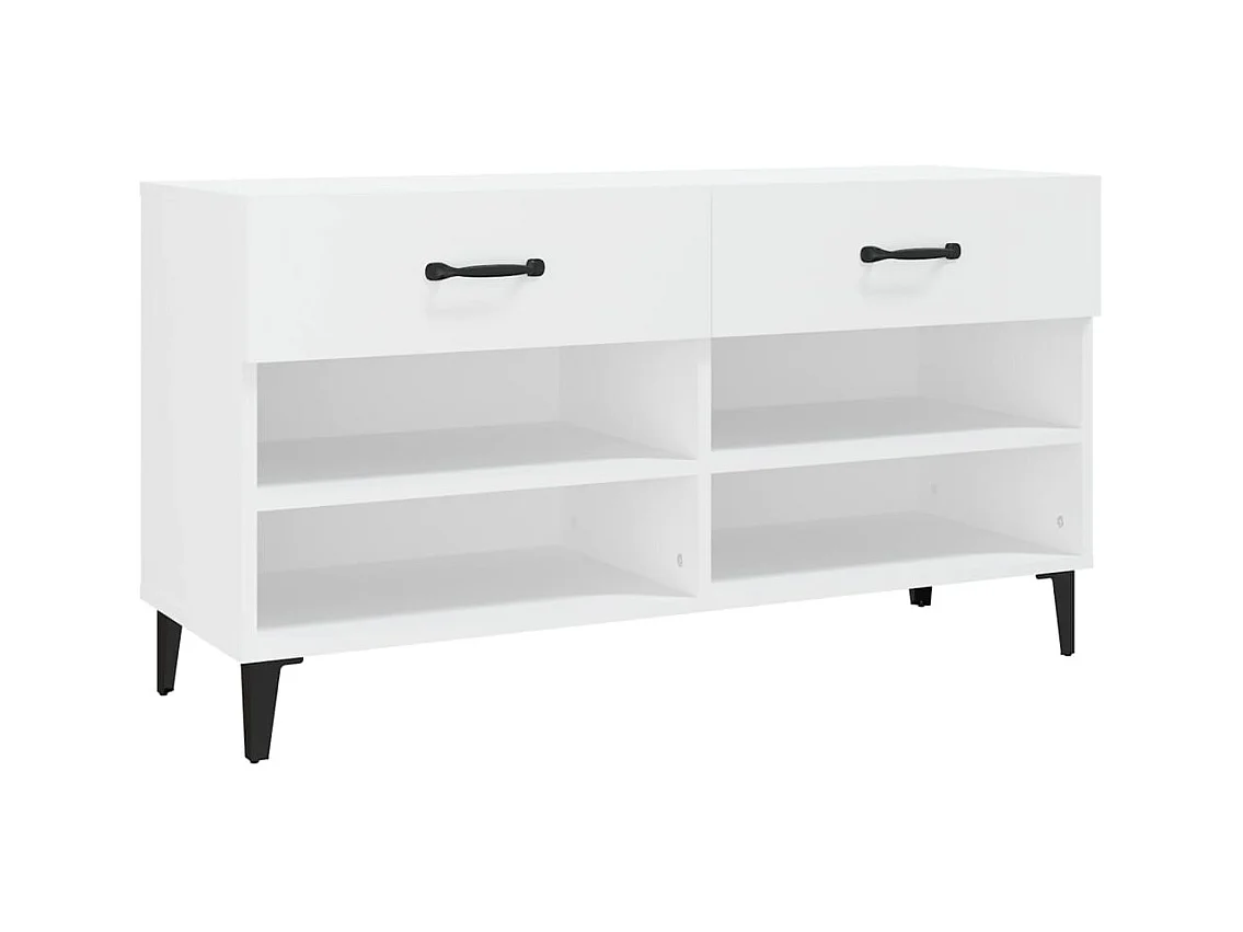 Armoire à chaussures Blanc 102x35x55 cm Bois d'ingénierie