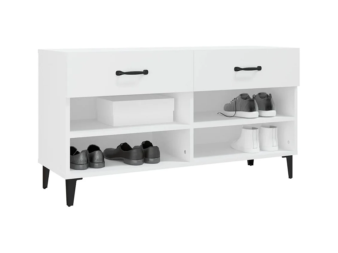 Armoire à chaussures Blanc 102x35x55 cm Bois d'ingénierie