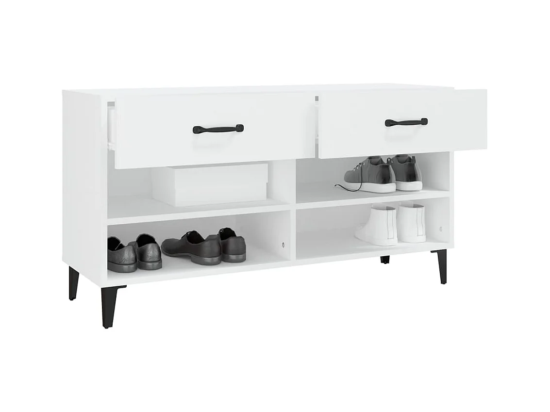 Armoire à chaussures Blanc 102x35x55 cm Bois d'ingénierie