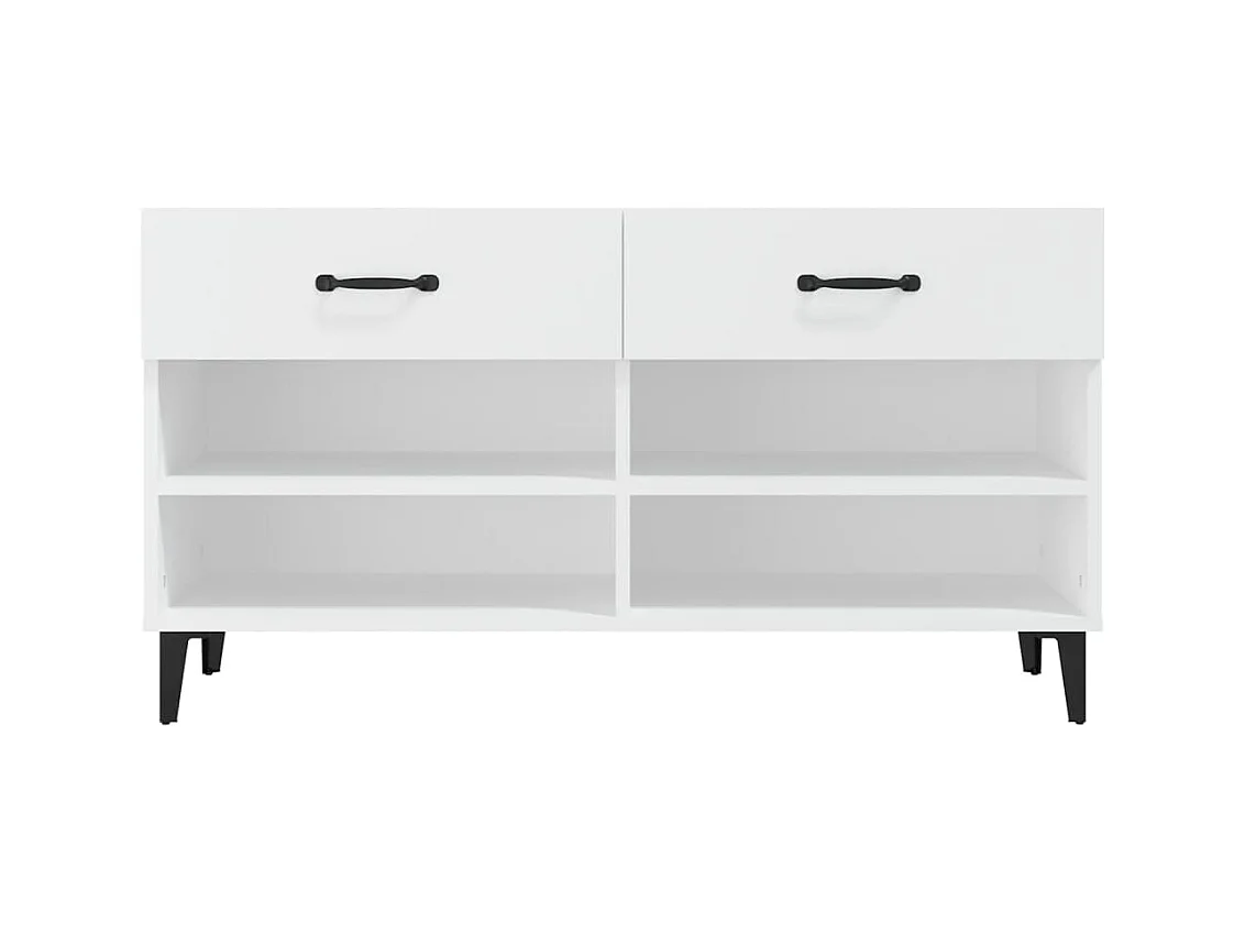 Armoire à chaussures Blanc 102x35x55 cm Bois d'ingénierie