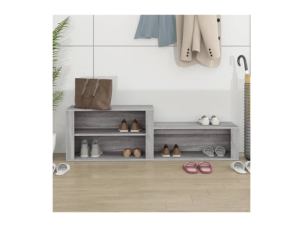 Zapatero Sonoma gris 150x35x45 cm Madera de ingeniería