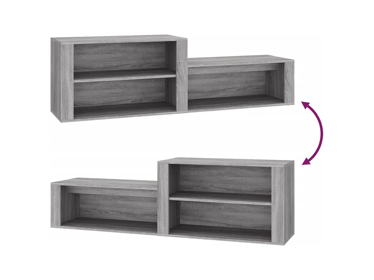 Zapatero Sonoma gris 150x35x45 cm Madera de ingeniería