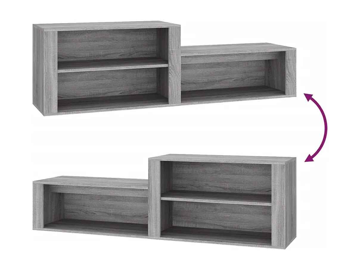 Zapatero Sonoma gris 150x35x45 cm Madera de ingeniería