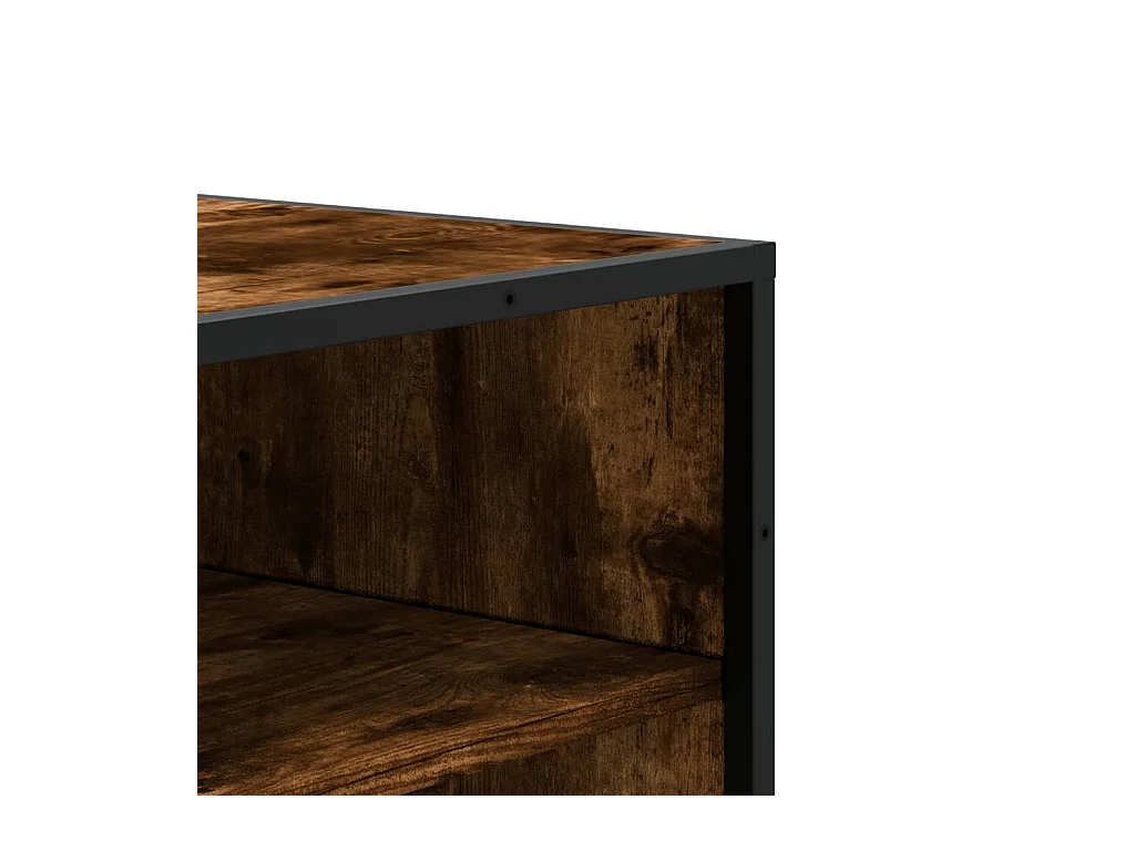 Meuble à chaussures chêne fumé bois d'ingénierie et métal