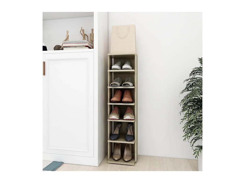 Armoire à chaussures Chêne sonoma 27,5x27x102 cm